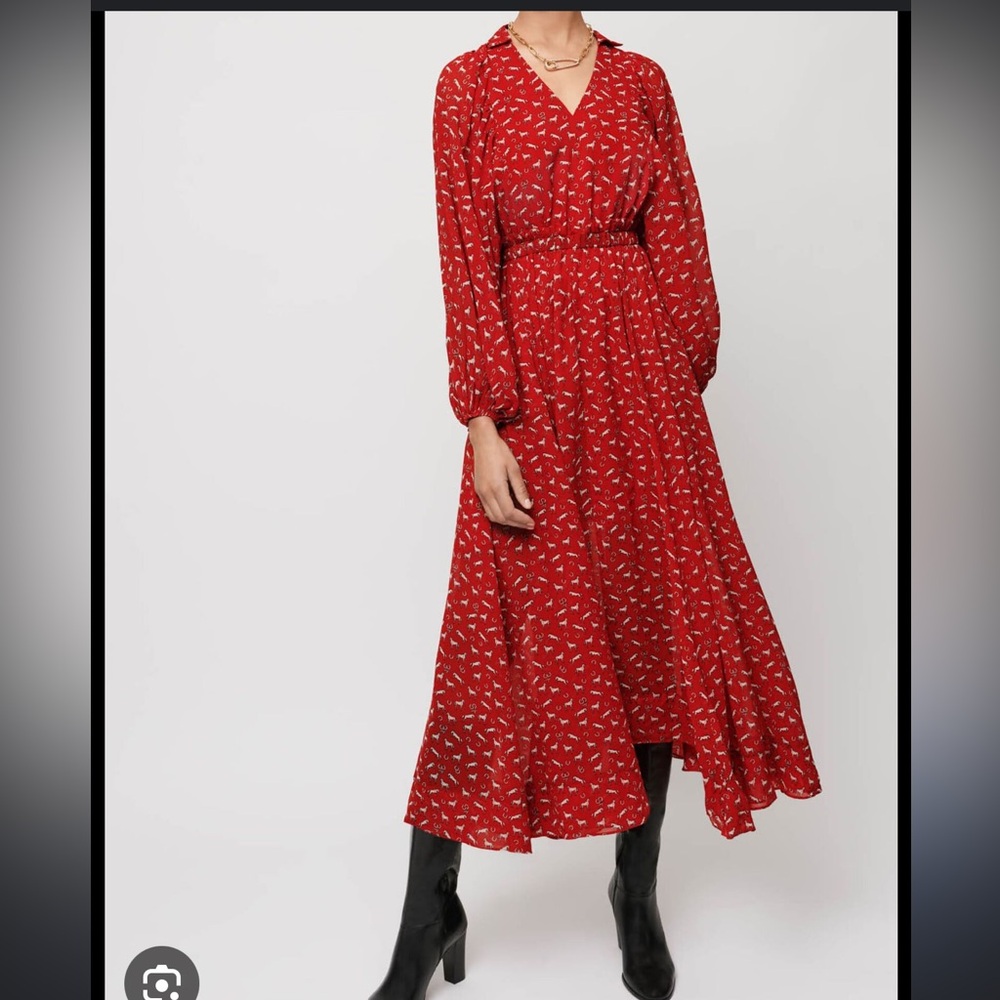 Maje Horse print chiffon dress